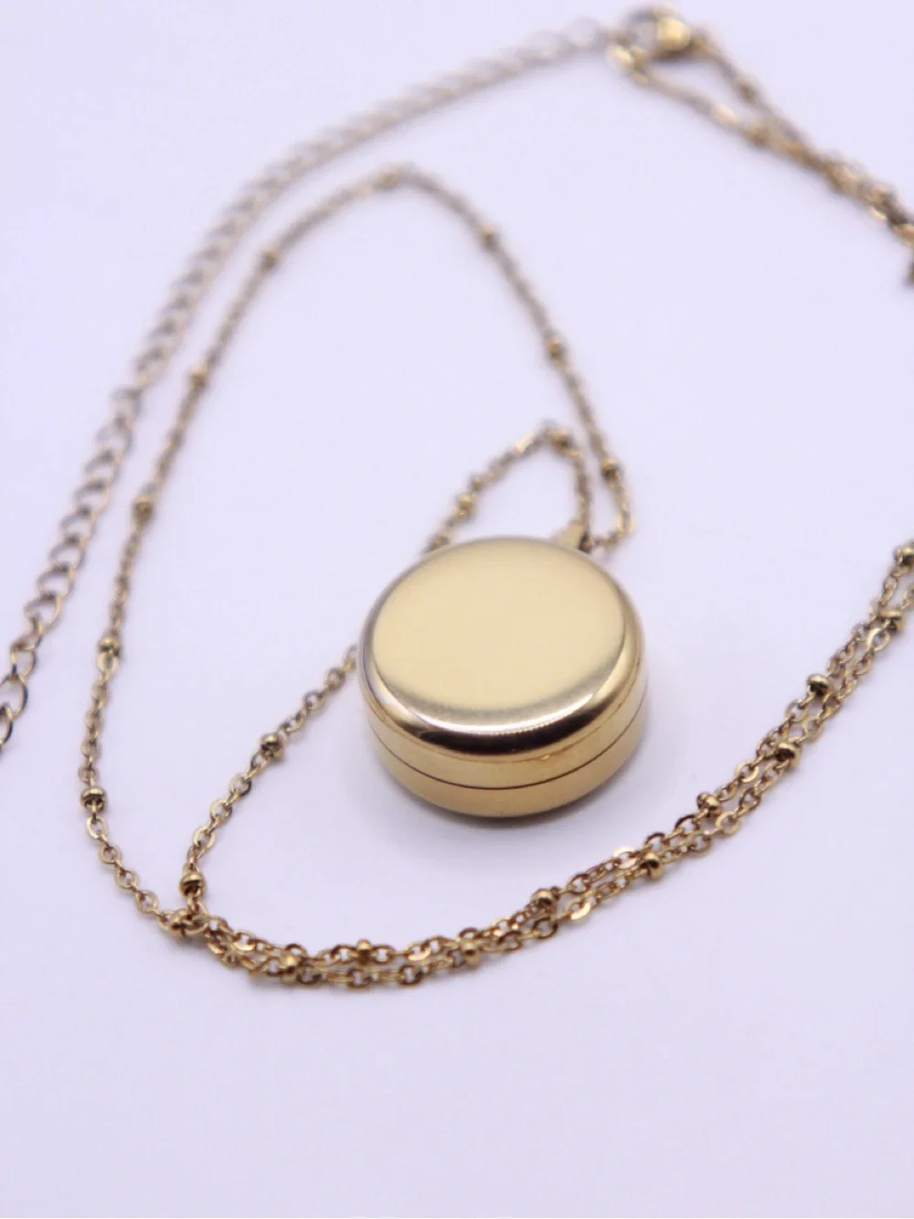 PILL THING GoldTone Pill Box Necklace